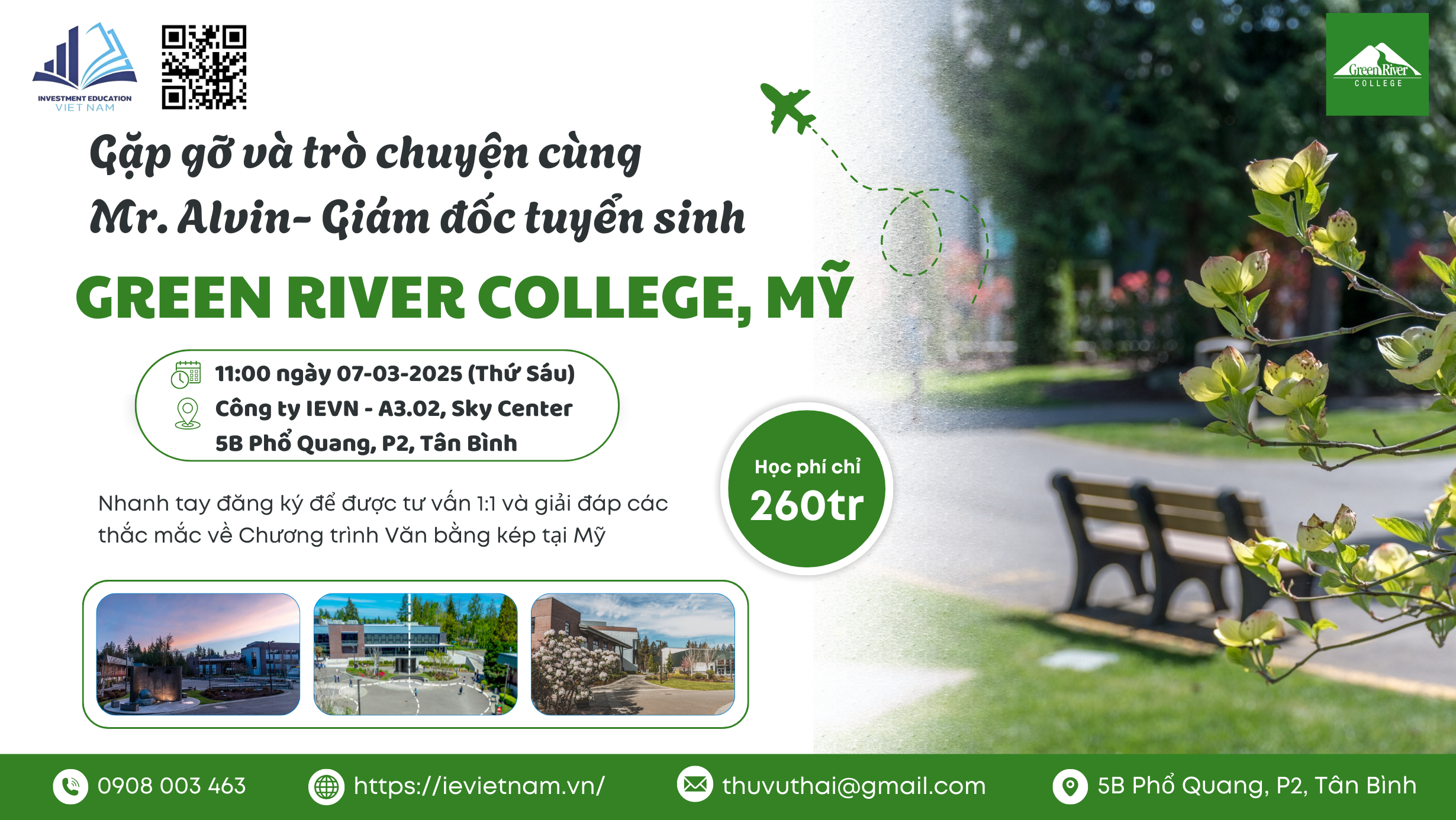 GẶP GỠ VÀ TRÒ CHUYỆN CÙNG GIÁM ĐỐC TUYỂN SINH TRƯỜNG GREEN RIVER COLLEGE